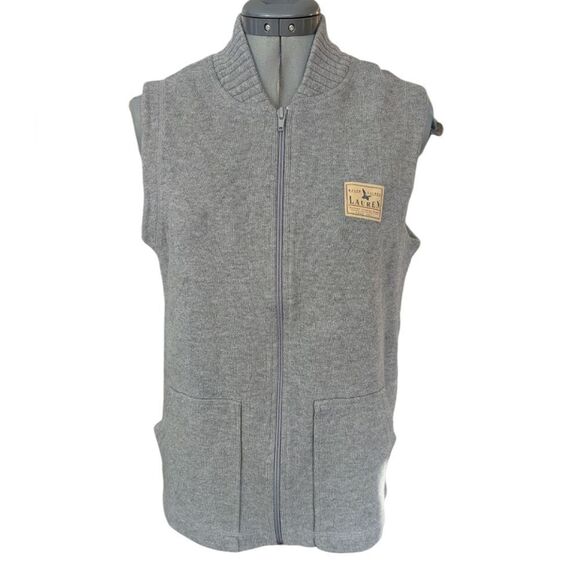 Lauren Ralph Lauren women's gray cotton sweater vest size small - Picture 2 of 8